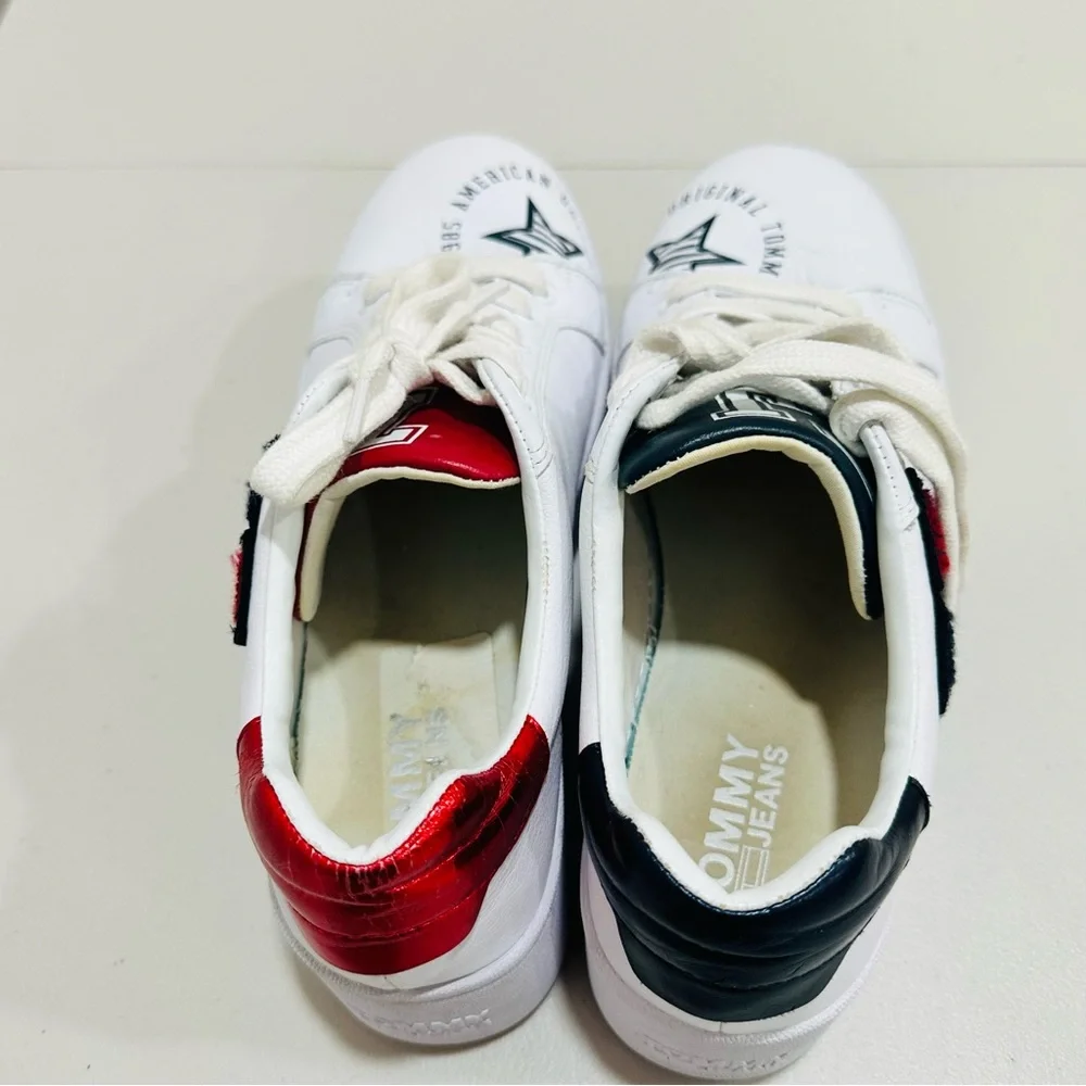 Tommy Jeans TJ85 Icon Platform Sneakers White‎ Leather Women's Size 9,5